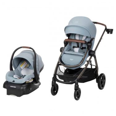 Imagem de Carrinho de Bebê Travel System 5 em 1 Modular com Porta-Copos, Barra de Proteção e Capa de Chuva, Maxi Cosi Zelia Luxe, Azul