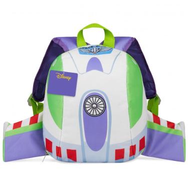 Imagem de Mochila infantil oficial Disney Toy Story Buzz Lightyear mini com asas 3D poliéster