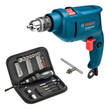 Imagem de Furadeira De Impacto Bosch Gsb450re Com Kit 38 Peças 110v Azul/preto 1