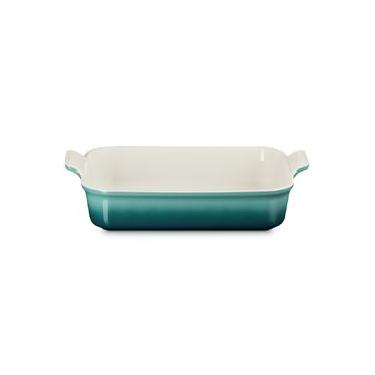 Imagem de TRAVESSA RETANGULAR LE CREUSET HERITAGE 32CM EM CERÂMICA BLEU RIVIERA 71102320990080
