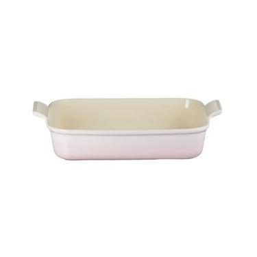 Imagem de TRAVESSA RETANGULAR LE CREUSET HERITAGE 32CM EM CERÂMICA SHELL PINK 71102327770001