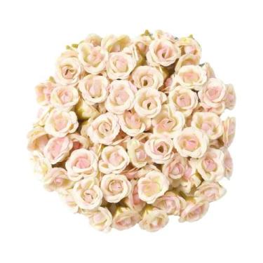 Imagem de 20 Peças De Flores Artificiais Mini Rosa De 2cm Para Decoração De Casa
