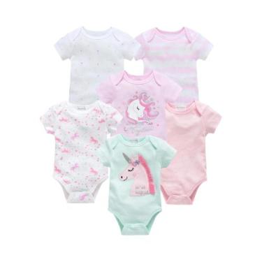 Imagem de Conjunto De Bodies De Algodão Para Bebês Meninas E Meninos Com Manga C
