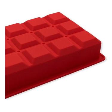 Imagem de Forma De Gelo Retangular De Silicone Para 15 Cubos 30ml Azul E Vermelh