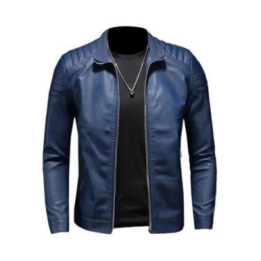 Imagem de Jaqueta Masculina De Couro PU Para Motociclistas, Estilo Streetwear, C