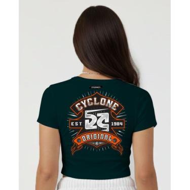 Imagem de Baby Look Cyclone Cropped Noar Metal, Verde arruda, P