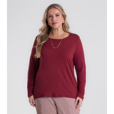 Imagem de Blusa Manga Longa Viscotorcion Secret Glam Vermelho, Plus G2, Vermelho