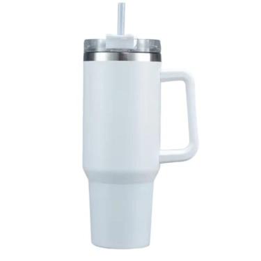 Imagem de Copo Garrafa Térmica em Aço Inox Com Alça e Canudo 1200ml - Wari, Bran