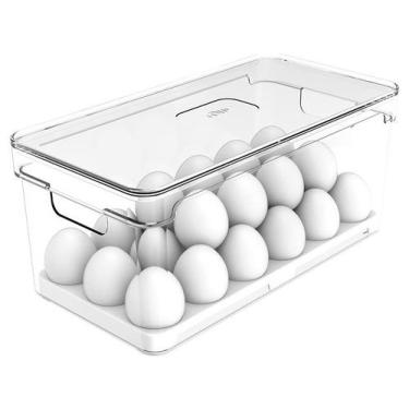 Imagem de Porta Ovos Acrílico para 36 Ovos com Tampa Organizador de Geladeira - 