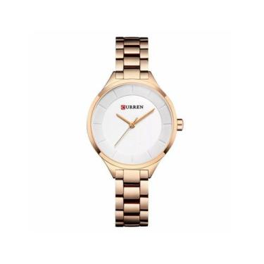 Imagem de Relógio Curren 9015 Feminino Aço Inoxidável Rosê/Branco