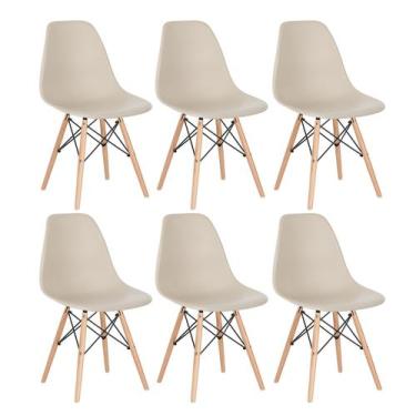 Imagem de Kit 6 Cadeiras Laráz Eames Eiffel DSW - Nude - Laraz