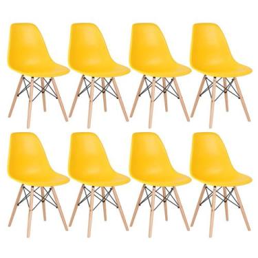 Imagem de Kit 8 Cadeiras Laráz Eames Eiffel DSW - Amarelo - Laraz