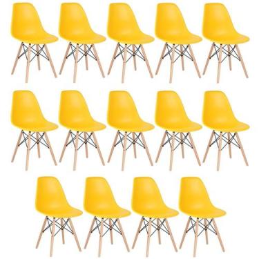 Imagem de Laraz, Kit - 14 x cadeiras Charles Eames Eiffel Dsw - Base de madeira 