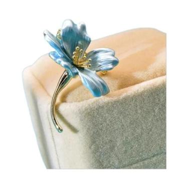 Imagem de Broche Esmaltado Floral Feminino Elegante Para Decote, Acessório De Ve