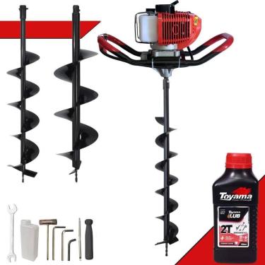 Imagem de Perfurador de Solo GD520B à Gasolina 52CC 2,2HP com Brocas 80x10CM 80x15CM Vermelho Anmax