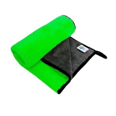 Imagem de Pano Toalha Microfibra Dupla Face Automotivo Js 40X40 Verde 600GSM JS Móveis