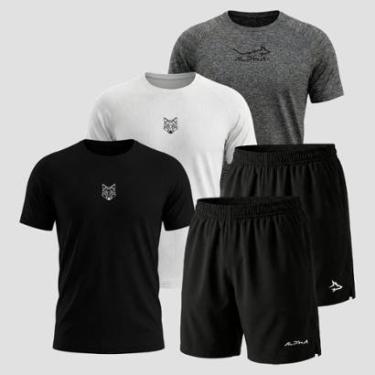 Imagem de Kit 5 Peças Dry 3 Camisetas e 2 Bermudas Alpha Co-Masculino