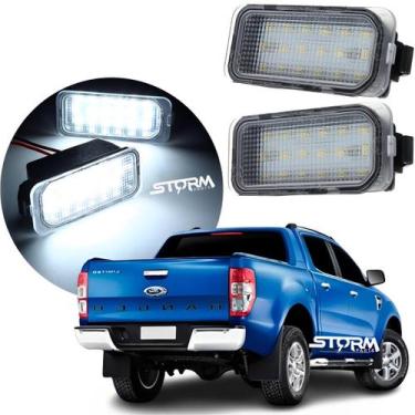 Imagem de Par Luz de Placa Ford Ranger ano 2015 a 2024 super Led Branco laterna 