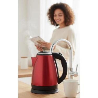 Imagem de 2x Chaleira Elétrica Rápida Inox 2L 1200W Vermelha - Congratulations S
