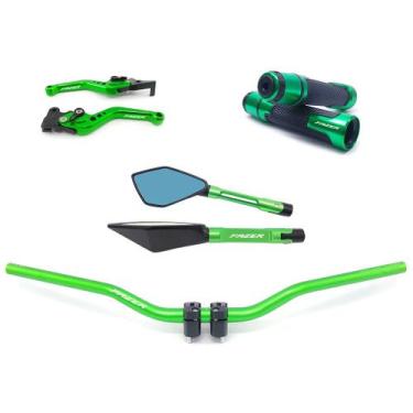 Imagem de Kit Manete Manopla Guidão Retrovisor Fazer Gravado a laser - NoBrand, 