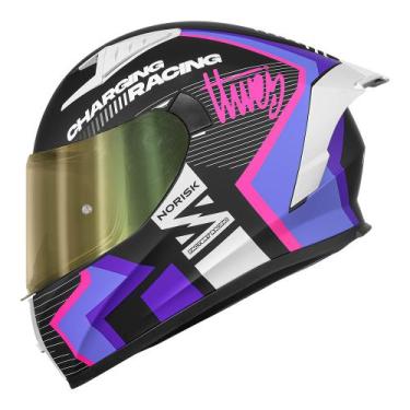 Imagem de Capacete Norisk Flow Vizion Preto e Roxo Cor:Preto+RoxoTamanho:62Gêner