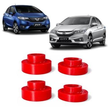 Imagem de Kit Lift PU Traseiro Complementar Elevar 5cm Honda Fit City - Borfix