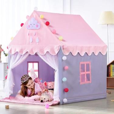 Imagem de Play Tent SISTICKER Kids para meninas, grande, rosa para ambientes int