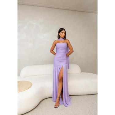 Imagem de Vestido Longo Festa Elegante sem alça Fenda Madrinha - - Glamoor Festa