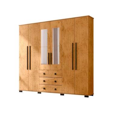 Imagem de Guarda-roupa Casal com Espelho 6 Portas Araplac Malu, Freijo
