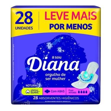 Imagem de Absorvente Noturno Diana Cobertura Suave Com Abas 28 Unidades
