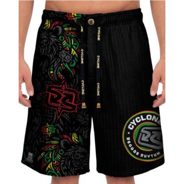 Imagem de (LANÇAMENTO) Bermuda Cyclone Veludo Reggae Lion, Preto, G