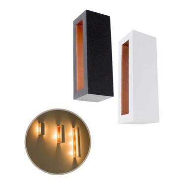 Imagem de kit com 6 Arandelas Led Efeito Decorativa Parede Teto 5w 15cm Preta 22