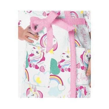 Imagem de Roupão felpudo infantil unicornio - lepper
