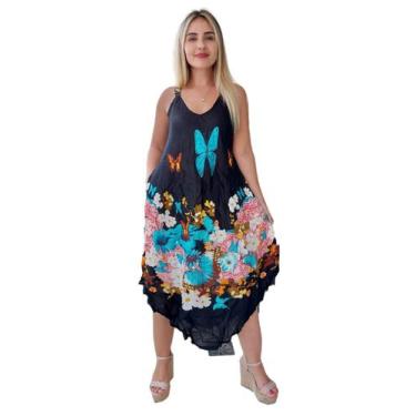 Imagem de Vestido Feminino Indiano Alça Trapézio Plus Size-Cod.5053 - ALÉCI FASH