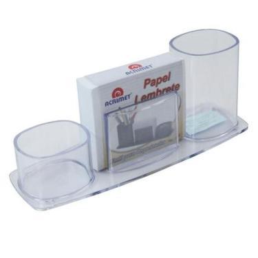 Imagem de Porta Lápis Clips e Lembrete Millennium Cristal - Acrimet