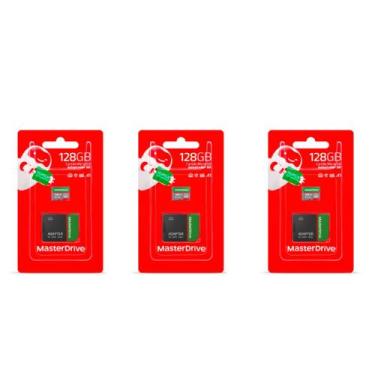 Imagem de Kit com 3 unidades de cartão de memoria 128gb masterdrive - Master Dri