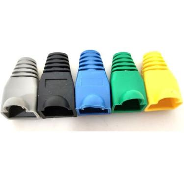 Imagem de Kit 100 Capa Conector Rj45 Cabo Rede Cat5 Cat5e Cat6 - vcore