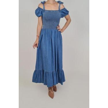 Imagem de Vestido daisy sky 100% algodão feminino blufera jeans 22611-2, G