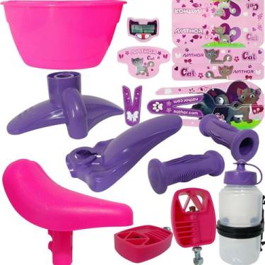 Imagem de Selim Cestinha Para Lama Punho Adesivo KT Bike Nathor Aro 12, Pink