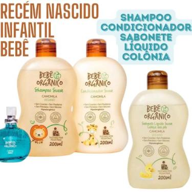 Imagem de Kit Bebê Shampoo + Condicionador + Colônia Sem Álcool + Sabonete Líqui