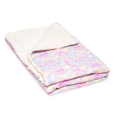 Imagem de Cobertor Manta Mais Que Baby Bebê Dupla Face Azul/Rosa