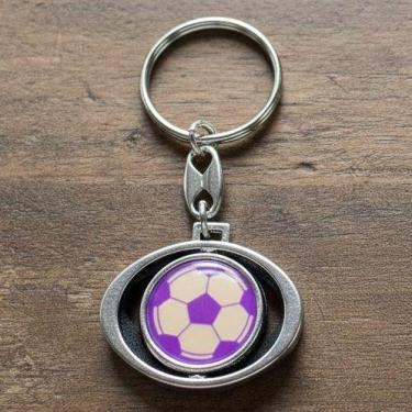 Imagem de Kit 2 Chaveiro Resistente Bola de Futebol Giratório de Metal - PRA VC,