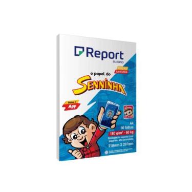 Imagem de Papel sulfite a4 180gr 50 folhas senninha branco report - SUZANO
