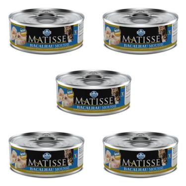 Imagem de Kit 5x Matisse Cat Wet Mousse Bacalhau 85g - Farmina