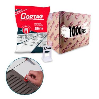 Imagem de Kit Espaçador Nivelador Slim Cortag Com 1000 Pçs 1.0MM a 2.0MM Piso Ce
