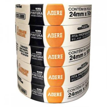 Imagem de Fita Crepe Adere Para Pintura Imobiliaria 427 Profissional 24Mm X 50M 
