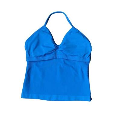 Imagem de Top De Ginástica Feminino Longline Com Alças E Costas Abertas, Sem Log