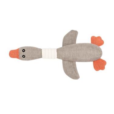 Imagem de Brinquedo De Pelúcia Ganso Mordedor Para Cachorro Pet Com Apito 30x08c
