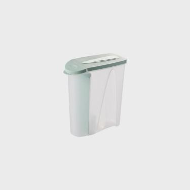Imagem de Porta Sabão em Pó de Plástico 1 Kg com Tampa e Dosador Verde-Branco - Plasutil