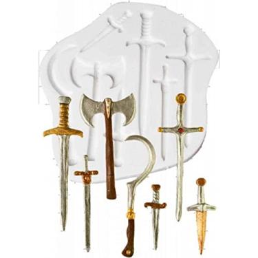 Imagem de Molde De Silicone Espada, Machado E Foice Confeitaria Rb070